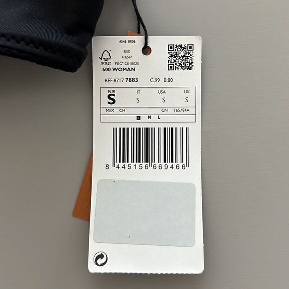 NWT Mango Bandeau Bikini Top Black Size S - Picture 5 of 9